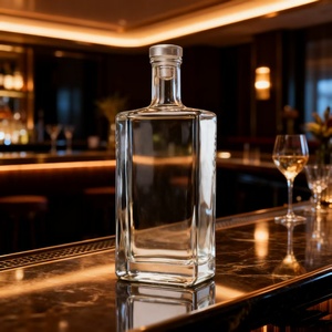 Botellas <span class=keywords><strong>de</strong></span> Vino <span class=keywords><strong>de</strong></span> Vidrio Cuadradas <span class=keywords><strong>de</strong></span> Pared Gruesa a Prueba <span class=keywords><strong>de</strong></span> Fugas <span class=keywords><strong>de</strong></span> 100 ml, 200 ml, 500 ml con Tapones, para Bares, Vodka, Whisky, Ginebra, al por Mayor - Product Image 6