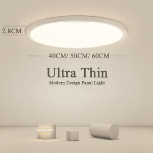 Luz de techo de diseño moderno para dormitorio, <span class=keywords><strong>panel</strong></span> de <span class=keywords><strong>superficie</strong></span> <span class=keywords><strong>LED</strong></span> ultrafino de 28mm, 3500lm, blanco cálido para sala de estar interior, lámpara de aluminio - Product Image 2