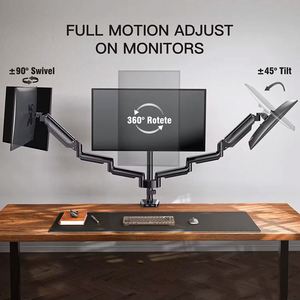 3 Monitor <b>Desk</b> Mount for <b>Computer</b> Screens up to 27 Inch, Triple Monitor Arm with Gas Spring, Heavy Duty Monitor Stand - Product Image 2