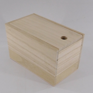 Boîte à couvercle coulissant en bois non fini Boîte d'emballage de tasse en bois non peinte - Product Image 5