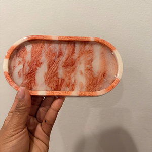 Plateaux de service avec poignées, plateau décoratif en résine, plusieurs couleurs et formes - Product Image 1