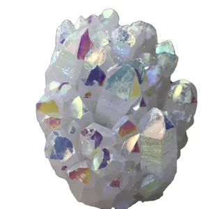 High Quality Natural Aura Crystal Clusters Plated Colorful Aura Quartz Cluster for decoration