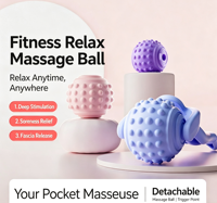 Rouleau de massage à balle pour mollets, jambes, yoga, cou, relaxation musculaire, récupération profonde des tissus, outil de fitness