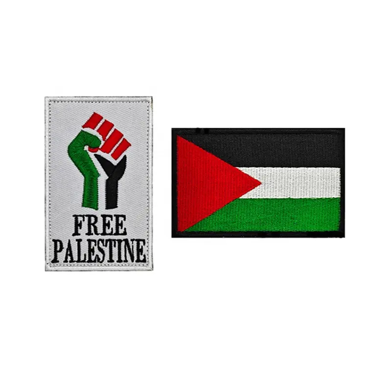 Custom Hat Palestine Country Flag Peace Iron on Woven Embroidery Embroidered Badge Patches For Clothing