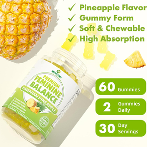 Gummies Équilibre Féminin, Gummies Probiotiques pour Femmes, Gummies à la Vitamine C et à l'Ananas, Complément Alimentaire pour la Santé Vaginale, Gummies Sans Sucre - Product Image 3