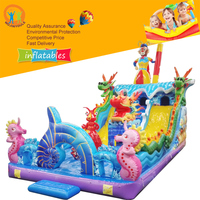 Château gonflable de toboggan gonflable de combinaison d'hippocampe de roi de singe bon marché