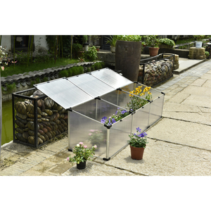 Mini serre avec 2 ouvertures, en polycarbonate et aluminium, 120x51x51cm - Product Image 1