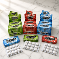 Chewing-gum sans sucre ENERGY GUM CUSTOM avec extrait de Guarana, plusieurs saveurs, 18g, fabricant OEM & ODM