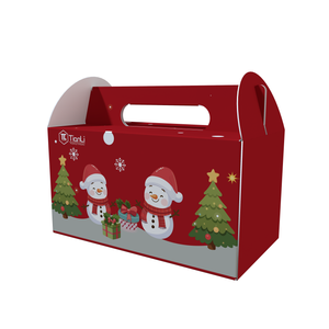 Diseño personalizado para llevar Cupcake caja de papel <span class=keywords><strong>Happy</strong></span> <span class=keywords><strong>Meal</strong></span> caja de embalaje de alimentos caja de <span class=keywords><strong>regalo</strong></span> de Navidad con asa - Product Image 5