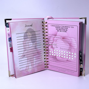 Agenda personnalisé en cuir à spirale avec coins métalliques, carnet de notes et planificateur mensuel 12 mois - Product Image 3