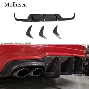 สำหรับ C-Class W204 4 ประตู/2 ประตู รุ่น C63 สไตล์คาร์บอนไฟเบอร์  ลิ้นกันชนหลัง  ดิฟฟิวเซอร์หลัง ปี 2007-2014 - Product Image 1