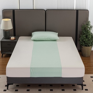 Drap plat cyan antibactérien écologique durable brodé 400TC antistatique ESD pour la maison et l'hôtel - Product Image 4