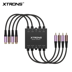 XTRONS 4-Channel RCA Ground Loop Noise Isolator with Dual Ground Lift Switches <b>for</b> Car, <b>Home</b> and Studio Audio, No Power Needed - Product Image 1