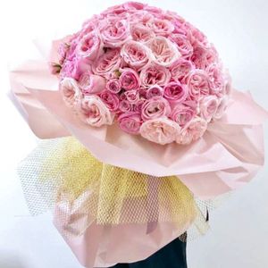 embalaje de regalo de lujo de hilo de poliéster impermeable <span class=keywords><strong>Florista</strong></span> de ramo de flores de papel de embalaje - Product Image 4