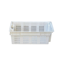 Boîte de rangement en plastique bleue 600*400*205mm, caisse logistique empilable pour le poisson