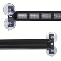 Barre lumineuse d'urgence LED Everbright améliorée, 4 couleurs commutables, 27 modes clignotants, 162 LED, fixation 2-en-1 pour pare-soleil et pare-brise
