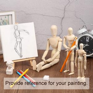 아티스트 나무 마네킹 모델 스케치를위한 스탠드 우드 드로잉 조인트 마네킹이있는 이동식 마네킹 드로잉 페인팅 용품 - Product Image 6