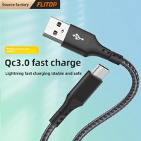 Naylon Örgülü Kılıflı ve Saf Bakır İletkenli USB Type-C Hızlı Şarj Veri Kablosu (Cep Telefonları ve Tabletler için)