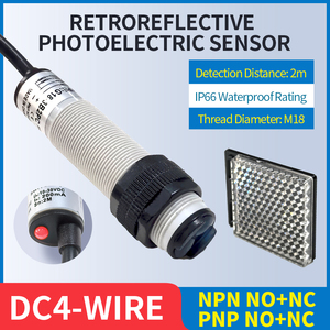 Interrupteur photoélectrique infrarouge de haute qualité M18 rétroréfléchissant type NPN NO+NC DC <span class=keywords><strong>4</strong></span> fils, capteur photocellule - Product Image 2
