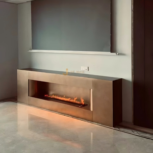 Chimenea de Escultura Moderna de Acero Inoxidable Pulido EX278 para Sala de Estar, Hotel, Salón Interior - Product Image 6