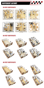 Cammi <span class=keywords><strong>Maison</strong></span> conteneur extensible de 20 pieds, ADU moderne, villa préfabriquée clé en main entièrement meublée avec véranda et jardin - Product Image 5