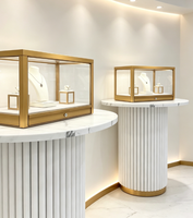 Vitrine à bijoux éclairée en métal avec dessus en verre, de haute qualité, durable, facile à nettoyer, pour les magasins de détail, GZowin