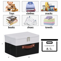 Boîtes de rangement personnalisées en tissu non tissé Bacs de rangement de jouets pliables au design moderne avec forme rectangulaire multifonctionnelle et couvercle