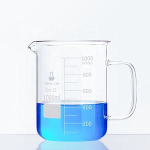 टिंडी लैब 200 मिलीलीटर बोरोसिलिकेट ग्लास ने लैब और रसोई के लिए हैंडल के साथ कम फॉर्म ग्रिफिन बीकर - Product Image 4