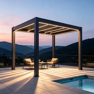Toldo de Sol Ajustable para Exteriores, Resistente a la Intemperie, con Techo de Láminas Motorizadas de Aluminio, Resistente al Viento, con Control Inteligente por Aplicación - Product Image 2