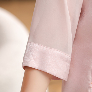 Traditional yet Modern <strong>Women's</strong> <strong>Blouse</strong> with Soft Sheen and Delicate Pattern Suitable <strong>for</strong> <strong>Middle</strong> <strong>Aged</strong> <strong>Women</strong> - Product Image 5