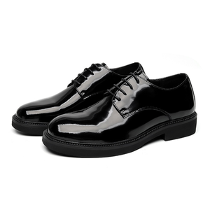 TSB0614 Chaussures de bureau pour hommes, uniformes, chaussures en cuir, chaussures en cuir noir brillant - Product Image 1