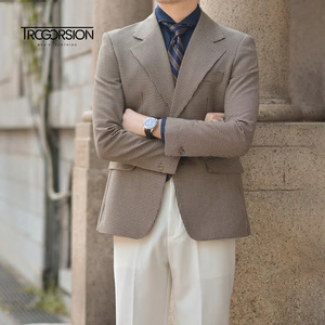 Chaqueta <span class=keywords><strong>de</strong></span> traje <span class=keywords><strong>de</strong></span> vestir retro personalizada para hombre, chaqueta <span class=keywords><strong>de</strong></span> estilo informal <span class=keywords><strong>de</strong></span> <span class=keywords><strong>Caballero</strong></span> <span class=keywords><strong>de</strong></span> talla grande, traje <span class=keywords><strong>de</strong></span> chaqueta <span class=keywords><strong>de</strong></span> dos botones transpirable <span class=keywords><strong>de</strong></span> un solo pecho - Product Image 3