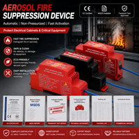 Autocollant d'extinction d'incendie automatique sans fil à aérosol chaud pour armoire de distribution, type rail à clipser