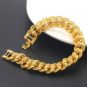 Pulsera de Latón Chapada en Oro de 24K para Hombre JXX JSL-Z147, Cadena de Doble Capa a la Moda para un Estilo Clásico, Ideal para Aniversarios - Product Image 1