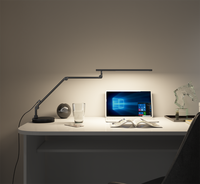 Lampe de bureau LED à commande tactile, luminosité/couleur, 95 CRI, base en aluminium pliable, design simple, double éclairage, mémoire/minuterie, pour bureau et chambre
