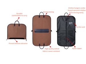 Bolsa de Ropa Oxford y con Asas de Cuero, Funda para <span class=keywords><strong>Traje</strong></span> con Logotipo Personalizado para Viajes/Almacenamiento - Product Image 6