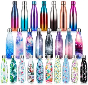 Custom Logo And Graphics Travel Double Walled Vacuum Insulated Water Bottle Leak-proof Cola Shape Stainless Steel Water Bottle