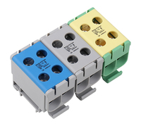 고전류 2극 DIN 레일 장착 95mm2 전기 단자 커넥터 750V 알루미늄 구리 단자 800V 160A/145A