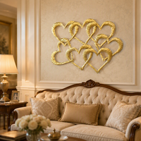 Décoration murale en métal pour intérieur, accent décoratif pour la maison, 74,93*3,18*52,07CM, or brillant, pour salon