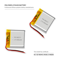 Prix usine de haute qualité 3.7V/800mah pochette rechargeable Batteries au lithium-ion modèle haute sécurité 683231