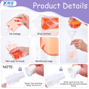 Bolsa de Plástico Transparente con Boquilla para Líquidos, Personalizada con Logotipo, de Grado Alimenticio, con Sellado Térmico, para <span class=keywords><strong>Tequila</strong></span>, Cerveza, Jugo y Bebidas - Product Image 4