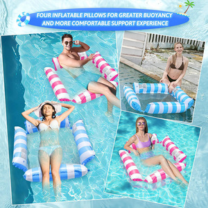 Hamaca flotante inflable de PVC de cuatro tubos de gran tamaño, tumbona flotante de agua para piscina, instalación de entretenimiento flotante - Product Image 5