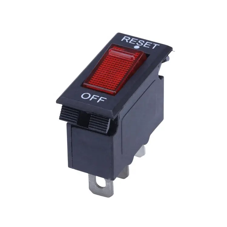 電気回路ブレーカー赤色LED10A AC220V照明付きロッカー過負荷保護スイッチ冷蔵庫用
