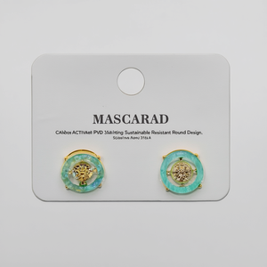 Fashion <b>Stud</b> <b>Earrings</b> 316L Stainless Steel PVD Gold Plating Sustainable Resistant Round Design - Product Image 2