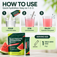 Poudre d'électrolytes pour adultes, soutien immunitaire, favorise l'équilibre électrolytique, différentes saveurs, 16 sachets, OEM HALAL