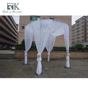 Popular Wedding Round Shape Pipe Kit with Chiffon Drape and Adjustable Pipe - Product Image 1