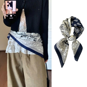 Vintage Paisley <b>Chiffon</b> Silk Square <b>Scarf</b> Luxury Women Neckwear Trendy Waist <b>Scarf</b> Belt Wholesale - Product Image 1