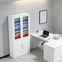 Armoire de classement en acier sans porte, 4 étagères réglables, structure KD, design minimaliste, solution de rangement durable pour la maison, le bureau ou la chambre