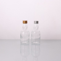 Vente en gros de bouteilles de verre miniatures pour whisky, liqueur, vin, 50 ml, avec bouchon à vis