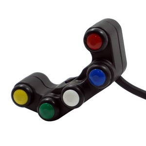 Commutateur universel de commande de guidon de moto à <span class=keywords><strong>5</strong></span> voies |   <span class=keywords><strong>2x</strong></span> boutons marche/arrêt à réinitialisation automatique + <span class=keywords><strong>3x</strong></span> boutons marche/arrêt à verrouillage automatique - Product Image 5
